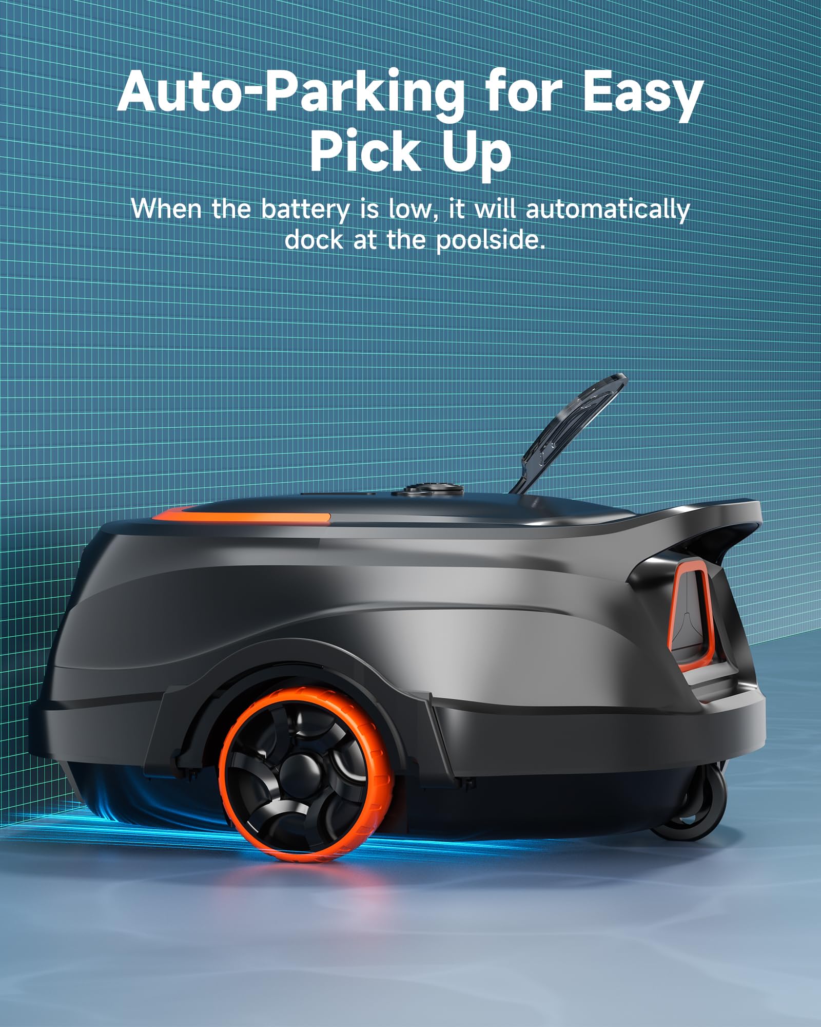 (2026 New) A1 Cordless Robotic Pool Vacuum for Above Ground Pools, Powerful Suction, Dual Filters, Self-Parking, 120-Min Runtime & 2.5h Fast Charging, Ideal for Above Ground Pool up to 1076 sq.ft