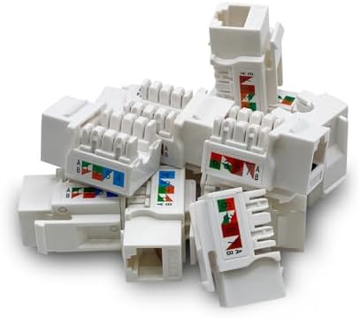 (10-Pack) Cat6 Keystone Jack - [UL LISTED] - Ethernet Wall Jack - Wall Cat6 - Cat6 Network Coupler - Keystone Jack - Cat5/5e/6 compatible - Cat6 Network Coupler
