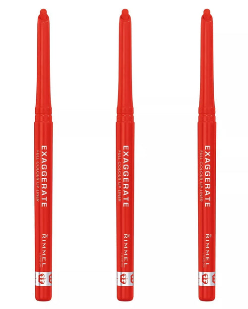(3 Pack) Rimmel Exaggerate Lip Liner Pencil - CALL ME CRAZY #104 New