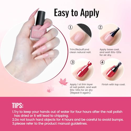 12 PCS Nail Polish Set With 10 Colour Combo, 2 PCS Base And Top Coat,Fast Drying Nail Polish For Home DIY And Beginners.