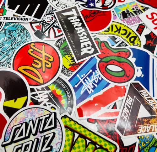 100 Piece Skateboard Decal/Pack Cool Waterproof Stickers for Laptop Water Bottle Suitcase Phone Luggage, Skateboarding Stickers Decal for Adults