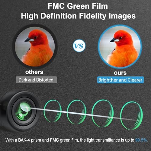 10x42 HD Binoculars for Adults High Powered: Timorn Powerful Binoculars for Bird Watching with Phone Adapter Tripod, Waterproof Fogproof Lightweight Binoculars for Birding, Hiking,Travel, Sports