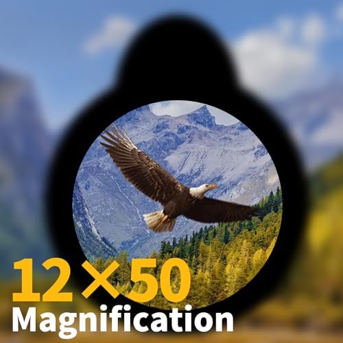 12x50 High Power Monoculars for Adluts, Tripod Travel Bag with Smartphone Adapter, BAK-4 Prism, Ultra Clear FMC Lens for Bird Watching, Hunting, Traveling, Hiking.Designed in United States