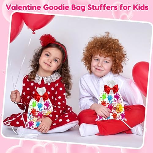 100PCS Glitter Sticky Hands Party Favors for Kids Birthday Supplies Easter Egg Fillers Goodie Bag Stuffers Classroom Treasure Box Carnival Prizes Bulk Treat Trinkets Pinata Stuff Mini Stretchy Toys