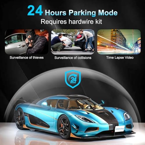 10" Mirror Dash Cam, 4K FHD Rear View Mirror Camera with Smart Touch Screen, Dual Dash Camera for Cars, Loop Recording, G-Sensor, Reverse Assist,Parking Monitor,Night Vision,Free 64GB Card