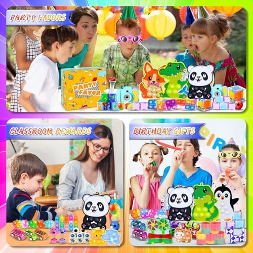 1000+Party Favors for Kids Fidget Toys Pack Bulk Prize Box Treasure Box Goodie Bag Pinata Stuffers Carnival Prizes Classroom Rewards Fillers for Kids
