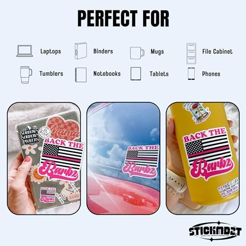 (3Pcs) Back The Barbz Sticker America Flag Pink, Pink Sign Fanchant Decals 3" Waterproof Vinyl Decal Sticker Laptop, Water Bottles, Phone, Kindle Merchandise Decor Decal Gifts for Her Girls 3 Inches