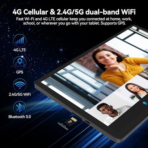 11 inch Tablet, 2025 Latest Android 14 Tablet with 16GB RAM 128GB ROM 1TB Expandable Octa-Core, 5G WiFi & Dual 4G Cellular, 2 in 1 Tablets with Keyboard Incell Large Screen,7000mAh Battery,Dual Camera