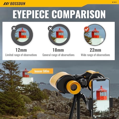 10x40 Binoculars for Adults - Compact High Powered HD Binoculars for Kids - Easy Focus and Low Light Vision of Waterproof Binoculars - Binoculars for Bird Watching Hunting Travel Cruise