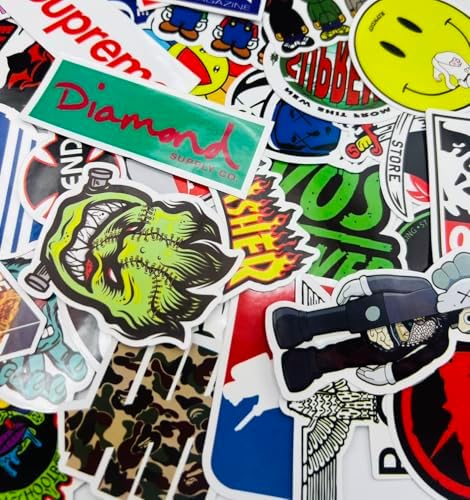 100 Piece Skateboard Decal/Pack Cool Waterproof Stickers for Laptop Water Bottle Suitcase Phone Luggage, Skateboarding Stickers Decal for Adults