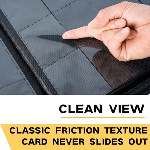 1000+ Pockets Trading Card Binder, 16-Pocket Card Ablum Compatible with lorcana,MTG,Sports Cards & Other Standard Size Trading Card（BLACK)