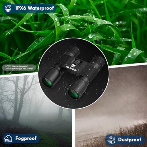 12x32 Binoculars Compact for Adults - High Powered Binoculars for Bird Watching Travel Spectator Sport Fishing Golf