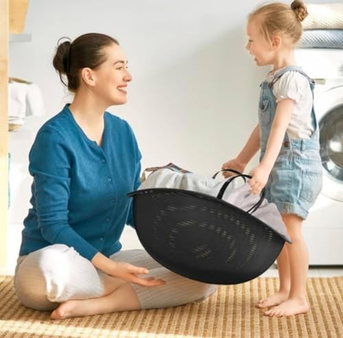 "Laundry Ninja Stitch Pop-Up Laundry Hamper: Space-Saving and Flexible Collapsible Hamper with Handles for Ultimate Clothes Management, space saving laundry hamper, Flexible laundry basket with