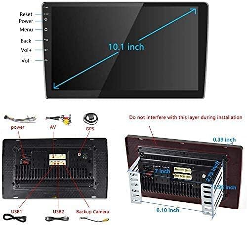 10.1 Inch Android Double Din Car Stereo Touch Screen Car Radio with WiFi GPS Navigation Mirror Link Car Multimedia Player Support Bluetooth FM Radio Receiver Dual USB Input with Backup Camera