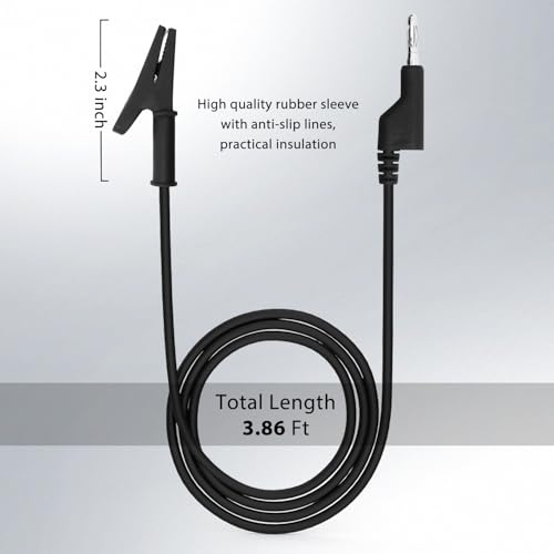 14 Gauge 2pcs3.3Ft 4MM Banana Plug to Alligator Clips UL3135, Heavy Duty Silicone Test Leads Set Jumper Wires Kit for Testing - EDGELEC