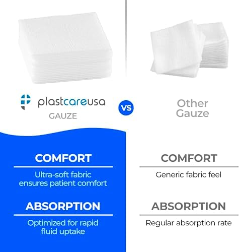 1000 Count Gauze Pads 2x2 - Soft 4-Ply Non Woven Gauze Sponges - Non Sterile Dental Gauze & Esthetic Wipes - All Purpose Medical Gauze Squares for First Aid, Surgical, Wound Dressing (5 Packs of 200)