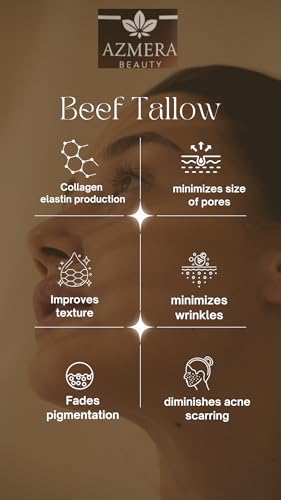 100% Grass-Fed Beef Tallow Balm, Moisturizing Cream with Manuka Honey, Beeswax & Olive Oil – Handmade All-Natural Skincare for Soft, Smooth Skin(2oz) (2oz, Orange)