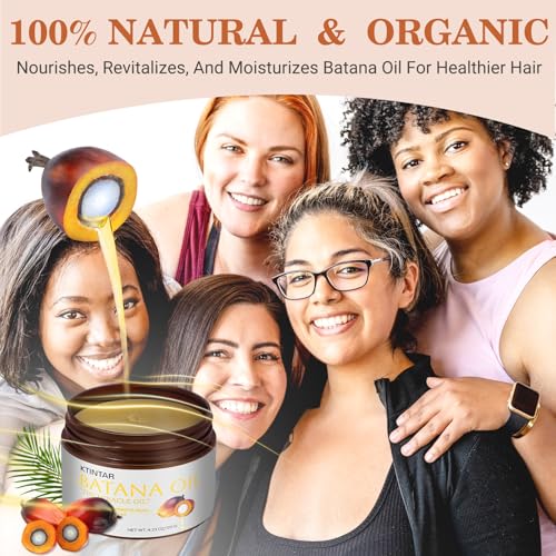 100% Natural Pure Batana Oil for Hair Growth, Unrefined & Organic, Sourced from Honduras - Enhances Hair Thickness, Prevents Hair Loss, Repairs Damaged Hair for Men & Women (4.23 Fl Oz)
