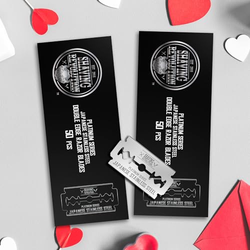 100 Count Double Edge Razor Blades - Men's Safety Razor Blades for Shaving - Platinum Japanese Stainless Steel Double Razor Shaving Blades for Men for a Smooth, Precise and Clean Shave
