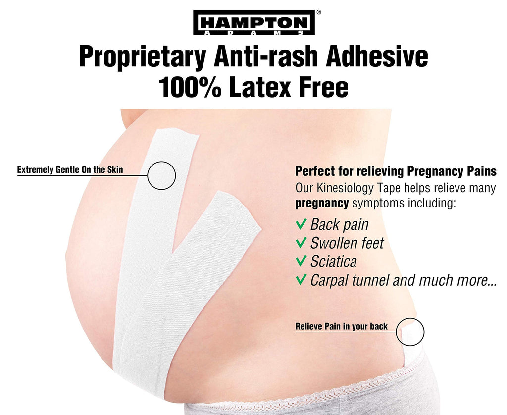 (2 Pack) White Kinesiology Tape for Physical Therapy Sports Athletes – Waterproof Latex Free Elastic, 16ft Water Resistant Kinetic Uncut Kinesiology Tape for Knee Pain, Elbow & Shoulder Muscle