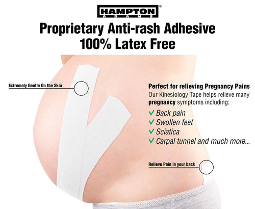 (2 Pack) White Kinesiology Tape for Physical Therapy Sports Athletes – Waterproof Latex Free Elastic, 16ft Water Resistant Kinetic Uncut Kinesiology Tape for Knee Pain, Elbow & Shoulder Muscle