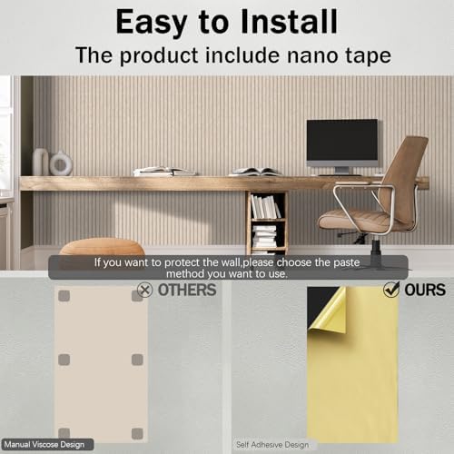 10 Pack Acoustic Panels,47.2x23.6x0.4 inch Acoustical Wall Panels,Large Soundproof Panels,Self-Adhesive Sound proof panels for walls,Acoustic Treatment for Recording Studio&Office Vertical,Black