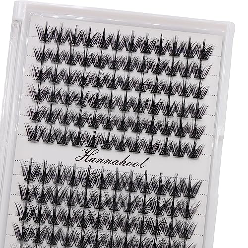 12rows-Large Tray Mixed 8-10-12-14-16mm/Mixed 14-15-16mm/Mixed14mm-16mm/Mixed 18-20mm Wide Stem Individual False Eyelashes Dramatic Black Cluster Eyelashes (MY008-14-16MM MIX)