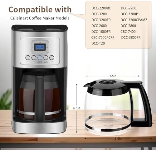 14-Cup Coffee Pot Replacement for Cuisinart Coffee Makers - Compatible with DCC-3200, DCC-3200P1, DCC-2200, DCC-2200RC, DCC-2800 & DCC-T20 Model