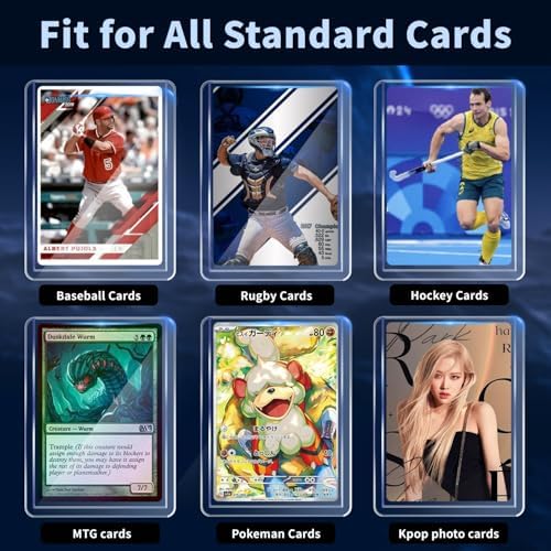 1000 Card Sleeves Top Loads for Cards, Toploads for Cards, Baseball Card Sleeves Hard Plastic, 3" x 4" Baseball Card Protectors, Trading Card Sleeves Card Holder (500 Hard Sleeves + 500 Clear Sleeves)