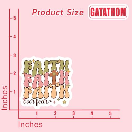 (3PCS) Faith Over Fear Retro Sticker Christian Faith Stickers Decals for Laptops,Tumblers,Scrapbooks,Water Bottles, Bibles,Religious Waterproof Vinyl Decal for Jesus Lovers God Lovers 3" x 2.9 "