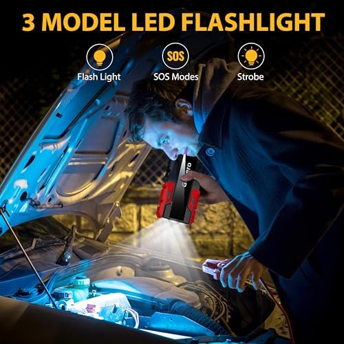 001 4000A Car Jump Starter, 12V Battery Jumper Starter Portable Jump Box(10.0L Gas/8.0L Diesel), Jump Start Battery Pack with 3 Modes Flashlight, Power Bank with USB Quick Charge & Type C Port