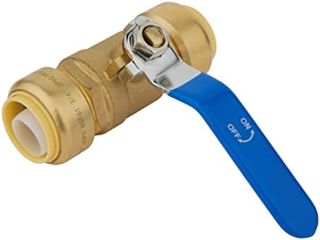 (Pack of 2) EFIELD 1/2 Inch Push-Fit Full Port Ball Valve for Hot and Cold Water with a Disconnect Clip,Brass UPC Certified