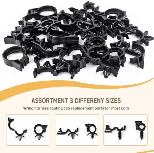 150pcs Push Mount Cable Zip Tie with Car Wire Loom Routing Clips, Universal Compatible with GM Ford Trucks Cars Sedan UTV Engine Bay Self Locking Straps