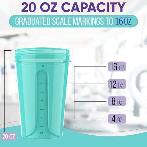 2 Pack- 20 oz Protein Shaker Bottles for Protein Mixes - 2x Wire Whisk | Leak Proof Shaker Cups for Protein Shakes and Pre Workout | Protein Shaker Bottle Pack | Protein Mixer Cup