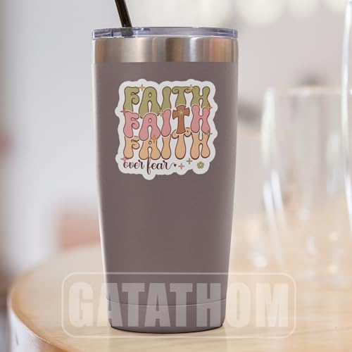 (3PCS) Faith Over Fear Retro Sticker Christian Faith Stickers Decals for Laptops,Tumblers,Scrapbooks,Water Bottles, Bibles,Religious Waterproof Vinyl Decal for Jesus Lovers God Lovers 3" x 2.9 "
