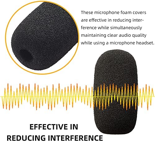 10-Pack Small Foam Windscreens for Lavalier Mics - High-Density Foam Mic Covers for Headset Protection