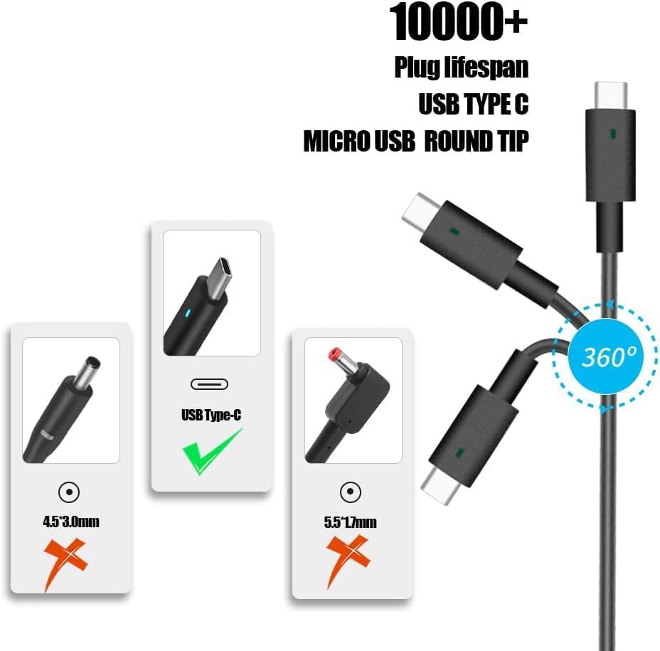 130W USB C Laptop Charger for Dell Xps 15 16 17 9640 9500 9510 9520 9530 9540 9575 2-in-1 9700 9710 9720 9730 Alienware x14 R1 R2 XPS 13 12 7390 9315 9320 9340 9350 9360 9365 9370 9380 9390 Laptop