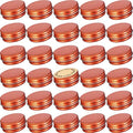 0.5 oz Screw Top Aluminum Tin Jar with Screw Lid and Blank Labels (Orange - Pack of 32)