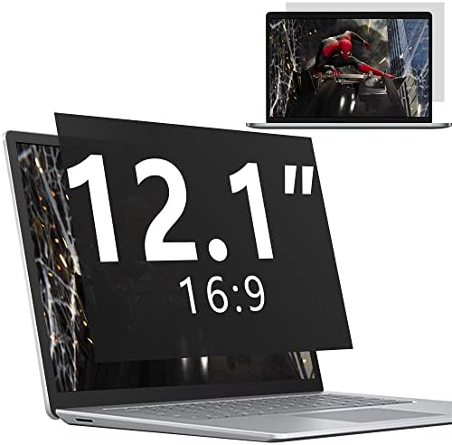 12.1 Inch Privacy Screen Filter Compatible with 16:9 Widescreen Display - Monitor, Desktop PC, Computer, Anti Spy/Easy Installation/Anti Glare/Blocking Blue Light