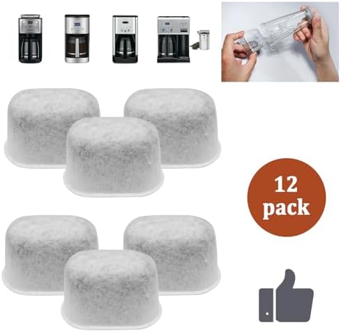 12 Pack Charcoal Water Filters Replacement for Breville Filters for Espresso Machine 870/878/880/860/840/810/450/500/ for Sage 500/810/870/875/878/880 Replacement Part