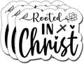 (3Pcs) Rooted in Christ Sticker, Sticker Gifts Decorate Books, Laptops, Water Bottles Kindles Stickers, Phones Tumbler Sticker - Waterproof Vinyl 3" Inch