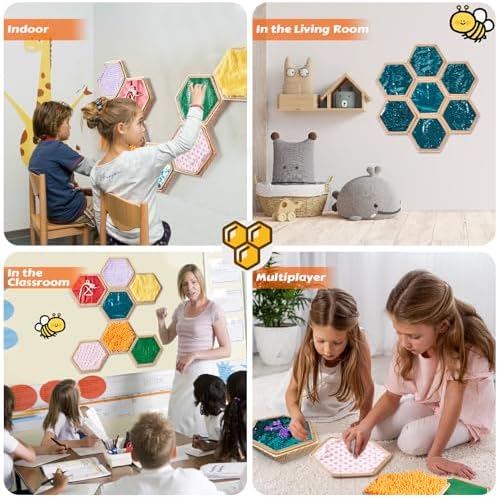 13 Pcs Sensory Wall Panel for Kids | Sensory Wall Sequin Flip Fabric for Kids with 6 Pcs Replaceable Textured Sensory Mats|Sensory Tiles for Wall and Floor-Sensory Room Must Haves