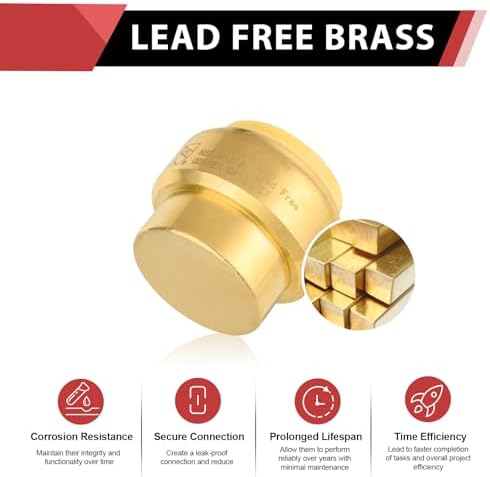 (Pack of 10) EFIELD 1/2 Inch Plug End Cap Push-Fit Fitting to Connect Pex, Copper, CPVC, with a Disconnect Clip Tool