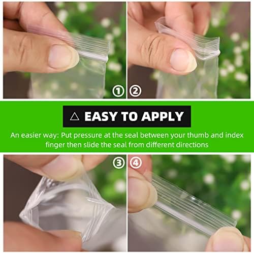 1000 Pcs Small Plastic Bags, 2 x 2 Inch Resealable Jewelry Bags for Pills, Screws, Coins, Beads, Ideal for Small Business, Shipping, Packaging, Storage