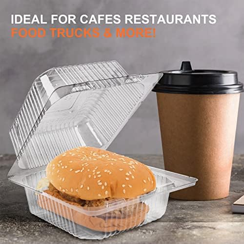 140 Pcs Clear Plastic Take out Containers,Disposable Clamshell Dessert Container with Lid, for Salads, Pasta, Sandwiches (5x4.7x2.8 in).