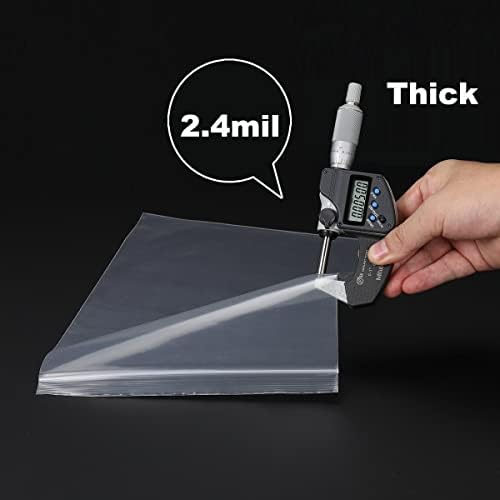 100 PCS 9" x 12" Thick Clear Zip Poly Lock Plastic Bags Seal Reclosable Zip Bag Durable 2.4 Mil Prints Photo Cards Envelopes Snacks Seeds Zipper Bags