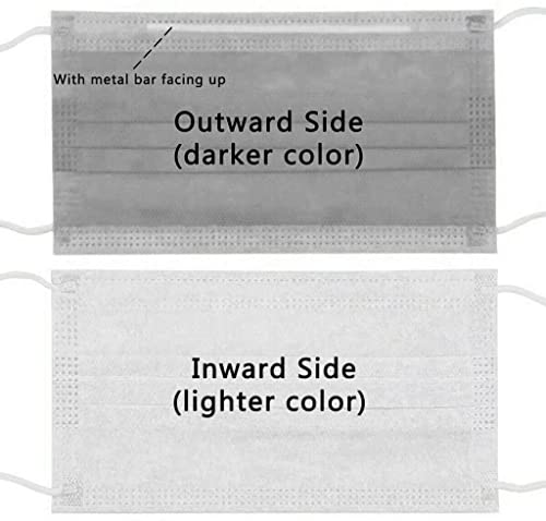 100PCS Masks Grey Disposable Face Mask 3 Ply Breatherable Face Masks