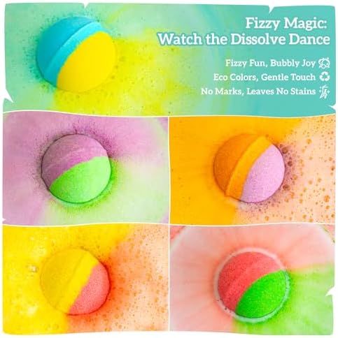 10 Bath Bombs Gift Set, Handmade with Natural Ingredients, 5 Aromatic Scents, Relaxing Bath Bombs for Women Men and Kids, Spa Gifts for Valentine's Day, Mothers Day, Best Birthday Gifts for Relaxation