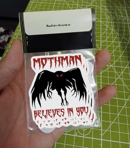 (Pack of 3) Mothman Believes in You Sticker, Cryptid Lover Waterproof Stickers, 3 Inches