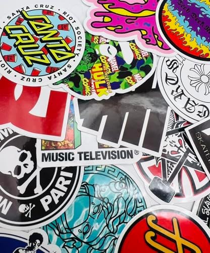100 Piece Skateboard Decal/Pack Cool Waterproof Stickers for Laptop Water Bottle Suitcase Phone Luggage, Skateboarding Stickers Decal for Adults